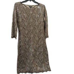 Tiana B women dress 3/4 sleeve color brown size 8